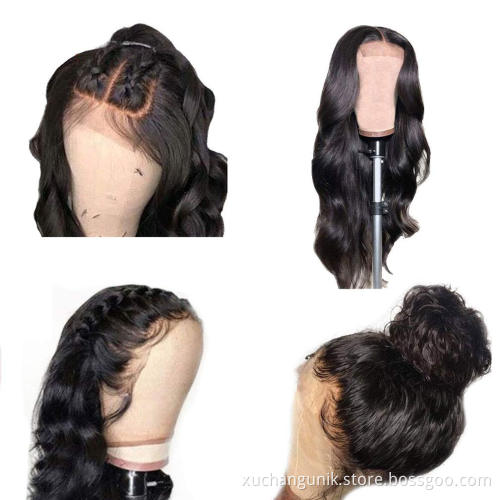 Uniky 200 density hd lace wig 13x6 pre plucked bleached knots human hair bodywave wig natural 40 inch wig human hair lace front